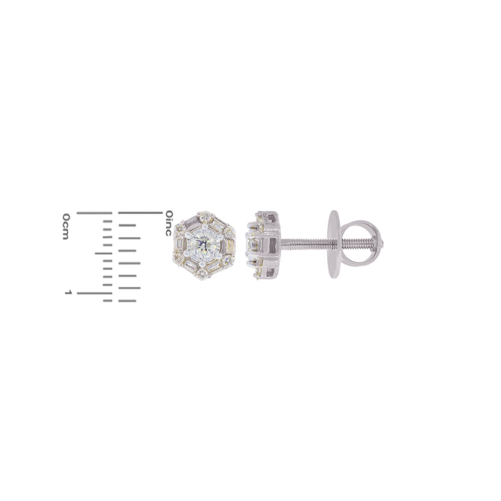0.67Ct VS/SI-GHI Diamond Earrings in 18K White Gold