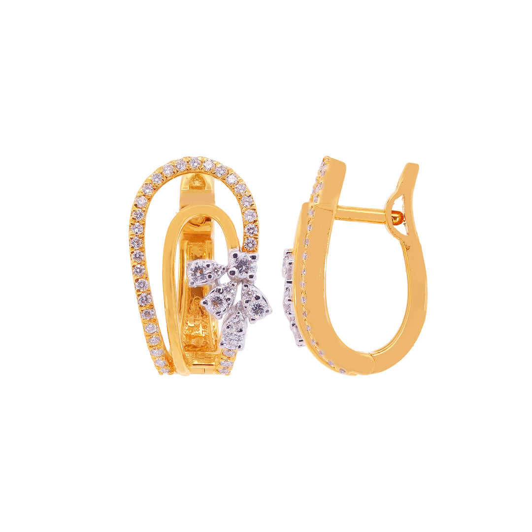 0.59Ct VVS/FG Diamond Clipon Earrings in 18K Gold