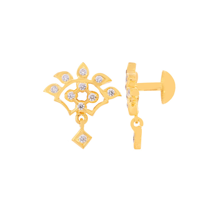 0.51Ct VVS/EF Diamond Earrings in 22K Gold