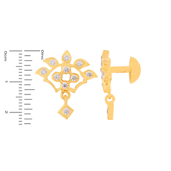 0.51Ct VVS/EF Diamond Earrings in 22K Gold