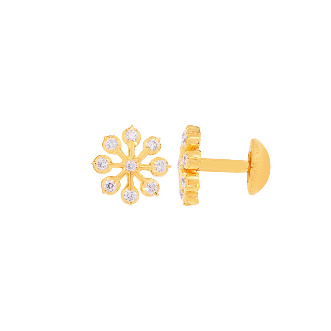 0.52Ct VVS/EF Diamond Earrings in 22K Gold