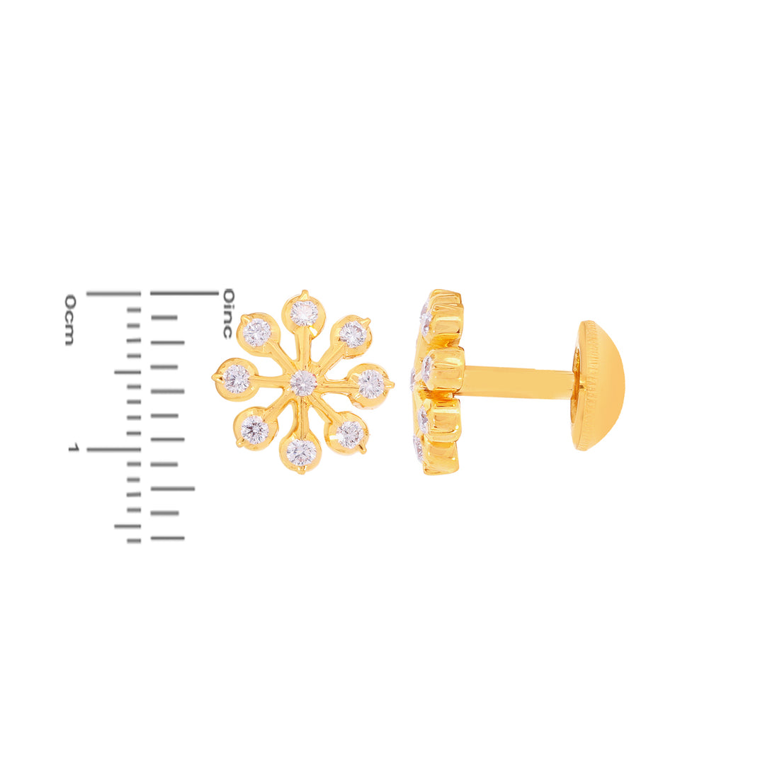 0.52Ct VVS/EF Diamond Earrings in 22K Gold