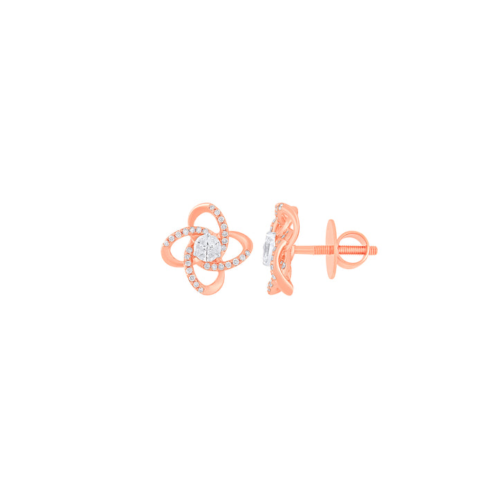 0.51Ct VVS/FG Diamond Earrings in 18K Rose Gold