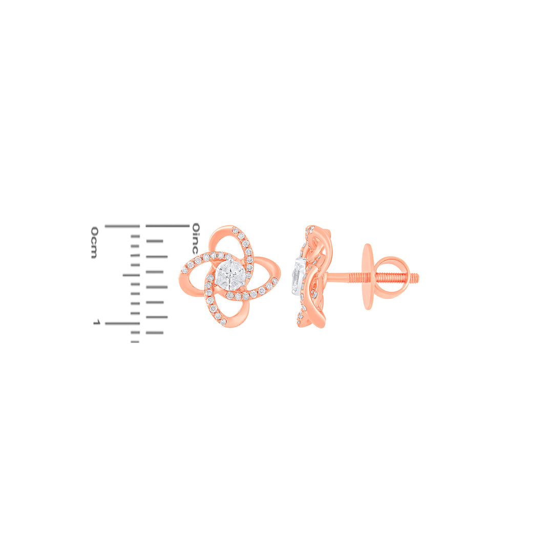 0.51Ct VVS/FG Diamond Earrings in 18K Rose Gold