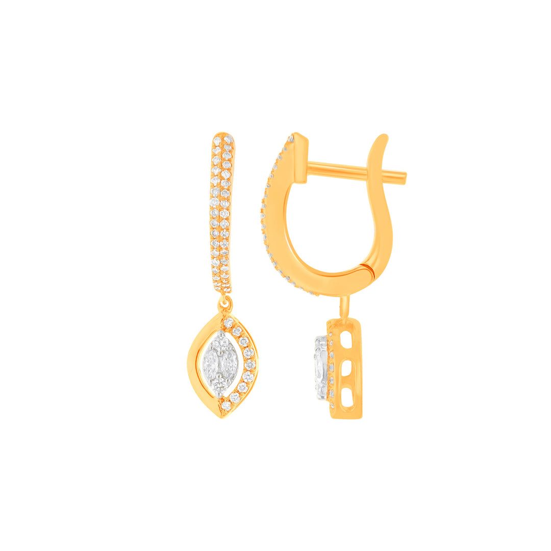 0.56Ct VVS/FG Diamond Clipon Earrings in 18K Gold
