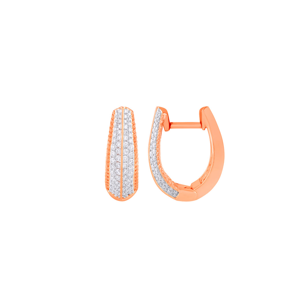 0.58Ct VVS/FG Diamond Clipon Earrings in 18K Rose Gold