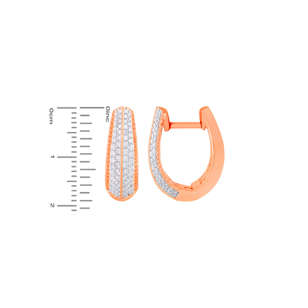 0.58Ct VVS/FG Diamond Clipon Earrings in 18K Rose Gold