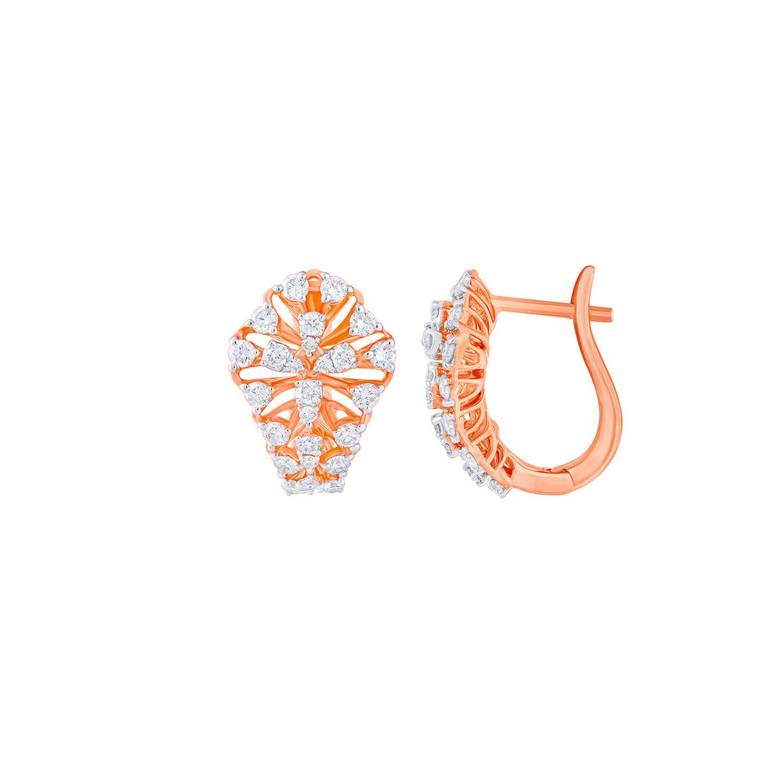 0.74Ct VVS/FG Diamond Clipon Earrings in 18K Rose Gold