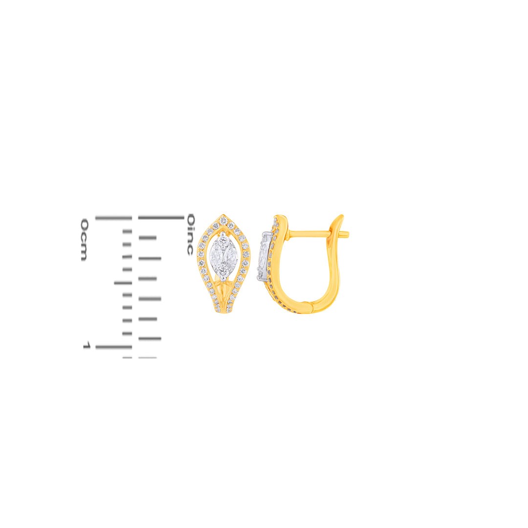 0.57Ct VVS/FG Diamond Clipon Earrings in 18K Gold