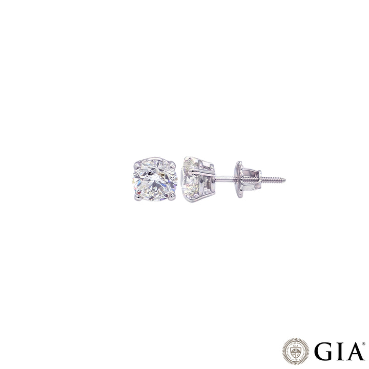 1.00CTW VS2/G GIA Certified Diamond Solitaire Earrings in 18K White Gold