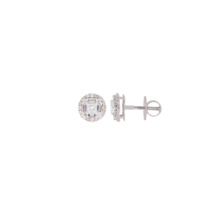 0.84Ct VS/SI-GHI Diamond Earrings in 18K White Gold