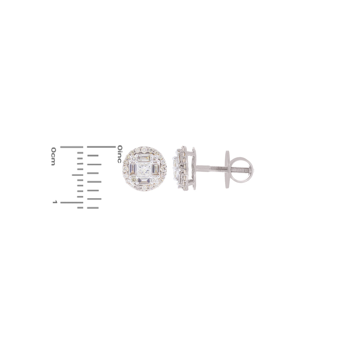 0.84Ct VS/SI-GHI Diamond Earrings in 18K White Gold