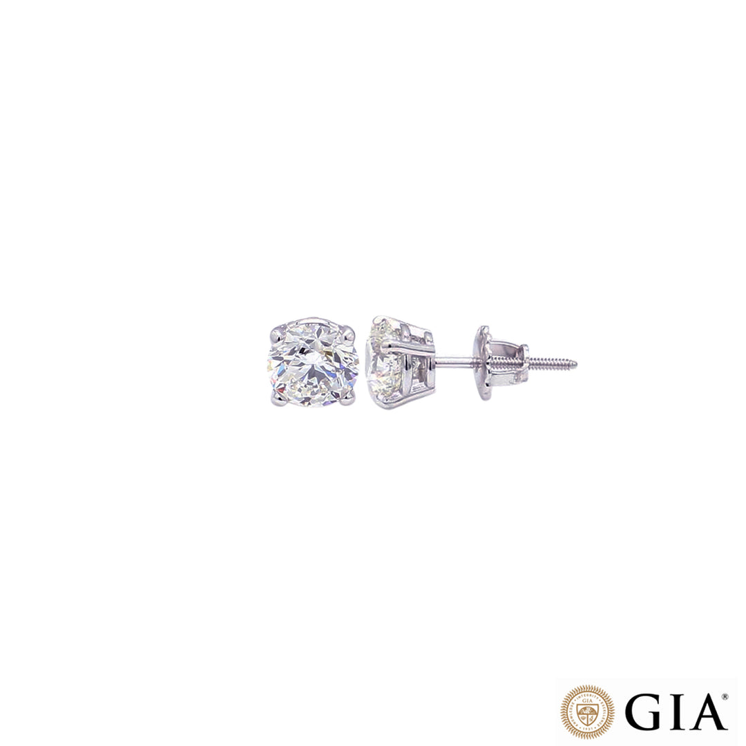 0.80 CTW VS2/H GIA Certified Diamond Solitaire Earrings in 18K White Gold