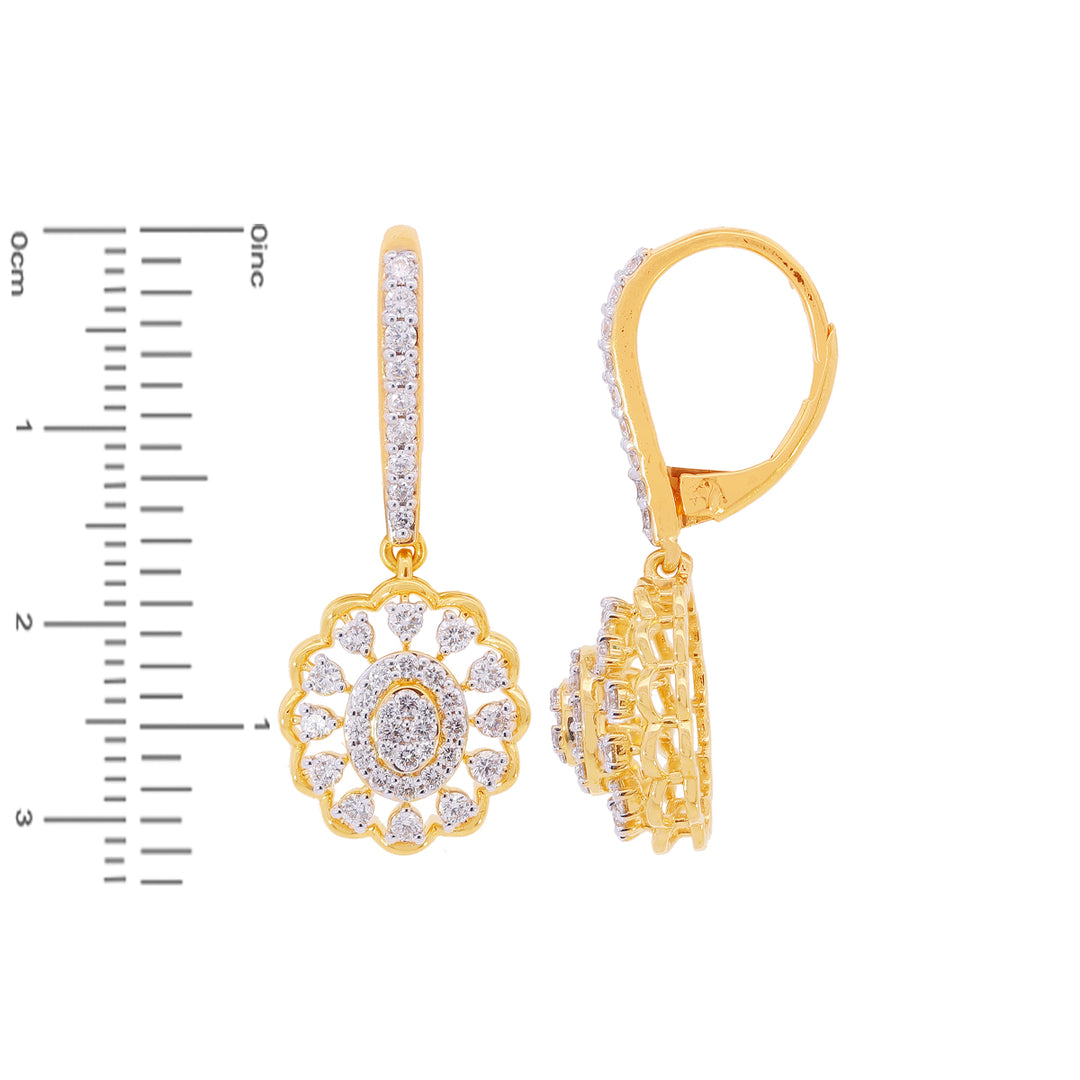 0.89Ct VVS/FG Diamond Clipon Earrings in 18K Gold
