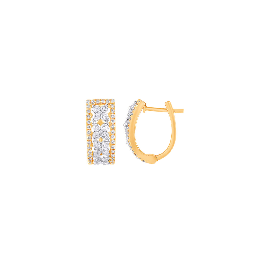 1.00Ct VVS/FG Diamond Clipon Earrings in 18K Gold