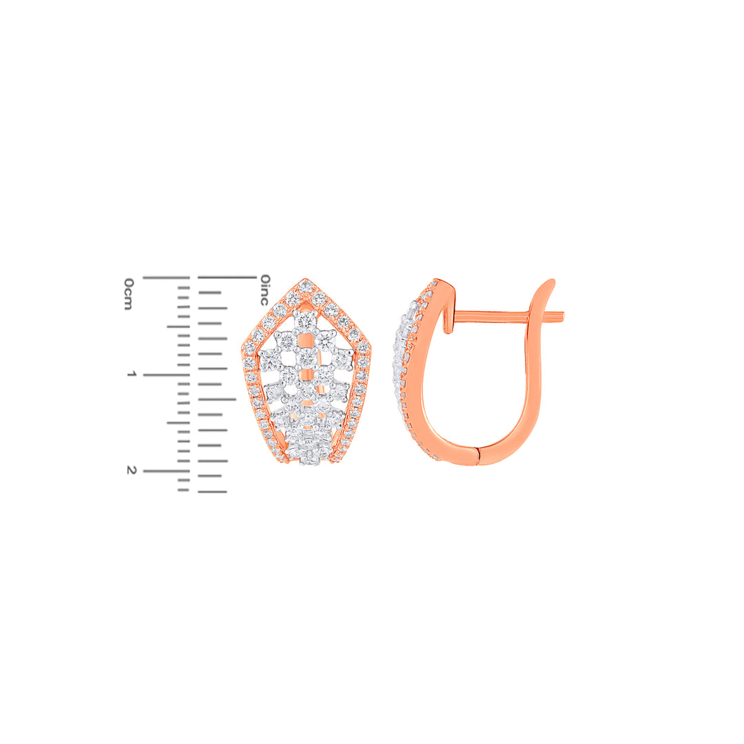 0.83Ct VVS/FG Diamond Clipon Earrings in 18K Rose Gold