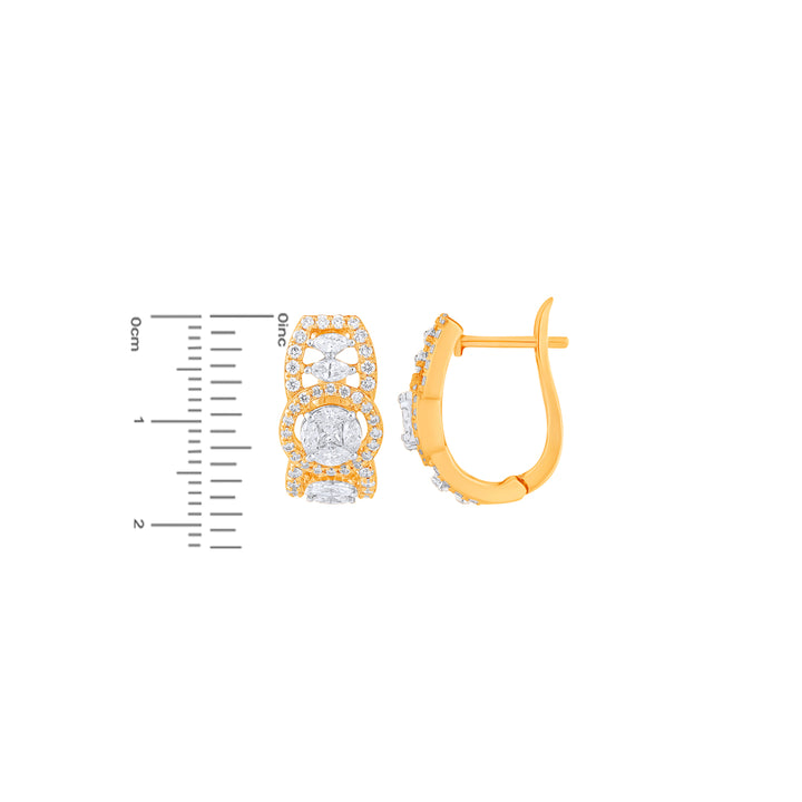 0.96Ct VVS/FG Diamond Clipon Earrings in 18K Gold
