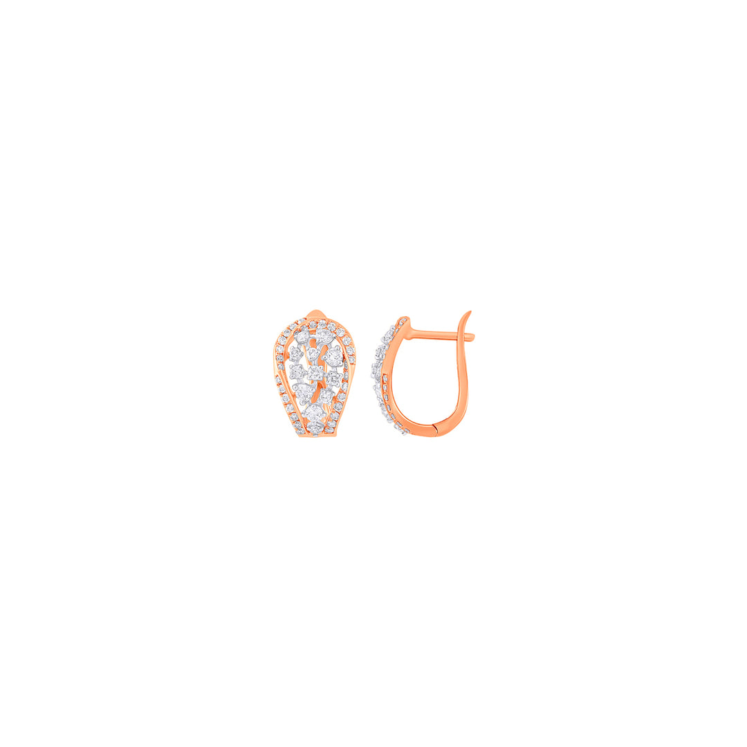 0.90Ct VVS/FG Diamond Clipon Earrings in 18K Rose Gold