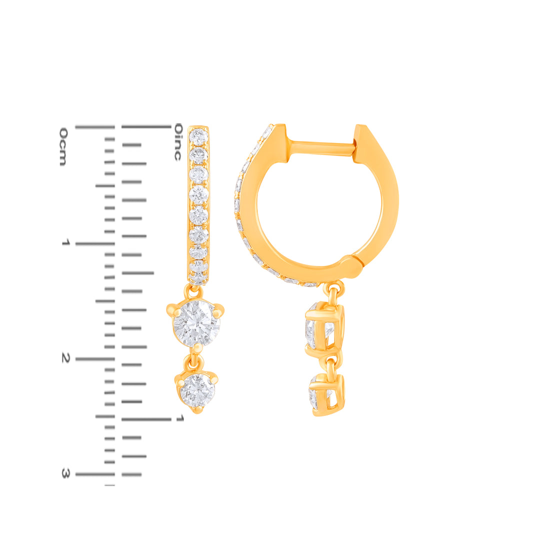 0.84Ct VVS/FG Diamond Bali/Hoops in 18K Gold