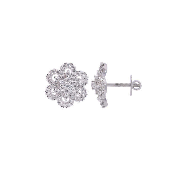 1.11Ct VVS/FG Diamond Earrings in 18K White Gold