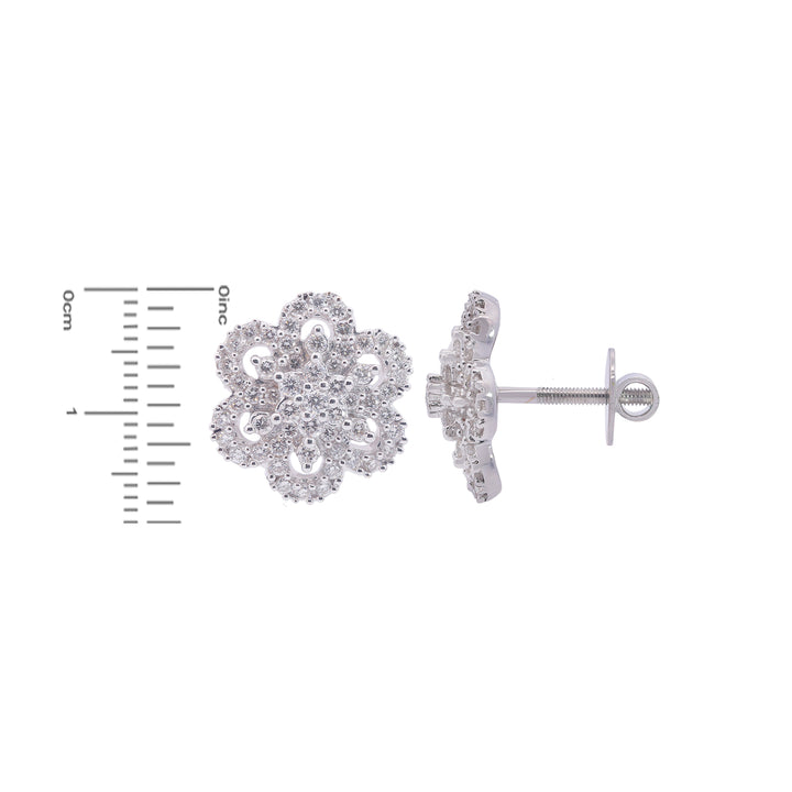 1.11Ct VVS/FG Diamond Earrings in 18K White Gold