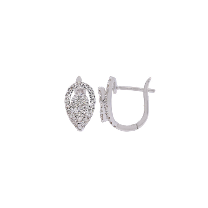 1.06Ct VVS/FG Diamond Clipon Earrings in 18K White Gold