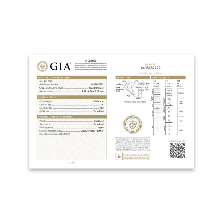 1.49CTW VS2/H GIA Certified Diamond Earrings  in 18K Gold
