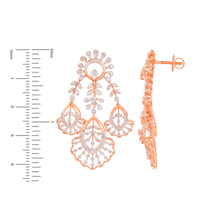 1.39Ct VVS/FG Diamond Earrings in 18K Rose Gold