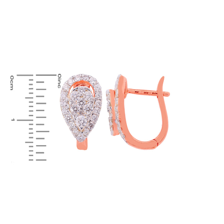 1.04Ct VVS/FG Diamond Clipon Earrings in 18K Rose Gold