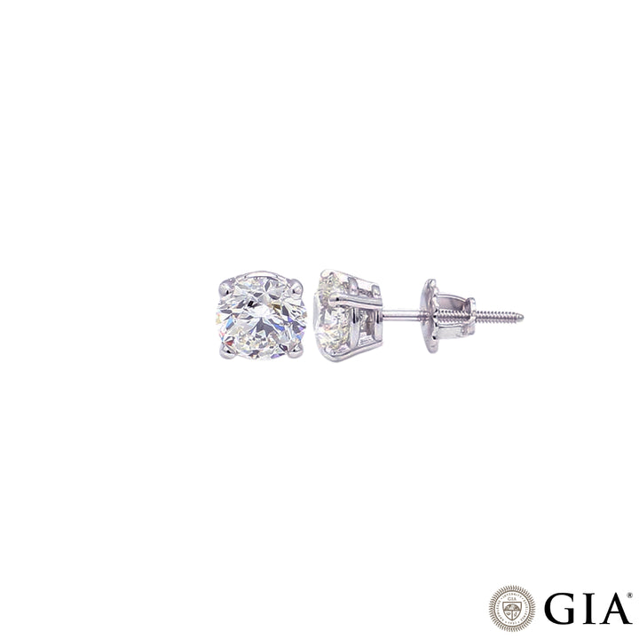 1.40CTW SI2/G GIA Certified Diamond Solitaire Earrings in 18K White Gold
