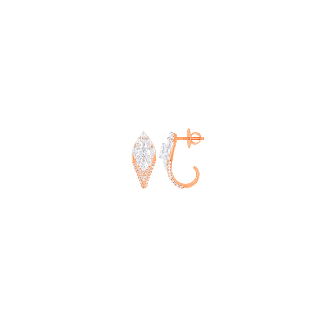 1.18Ct VVS/FG Diamond Earrings in 18K Rose Gold