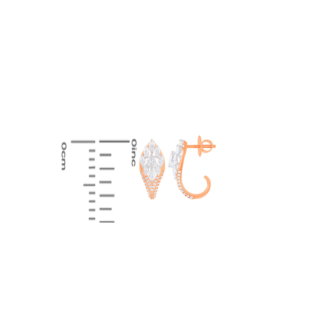 1.18Ct VVS/FG Diamond Earrings in 18K Rose Gold