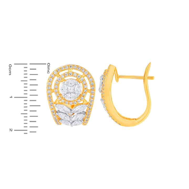 1.21Ct VVS/FG Diamond Clipon Earrings in 18K Gold