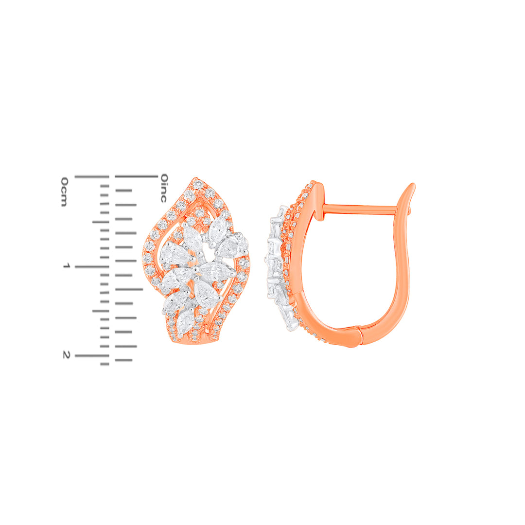 1.03Ct VVS/FG Diamond Clipon Earrings in 18K Rose Gold