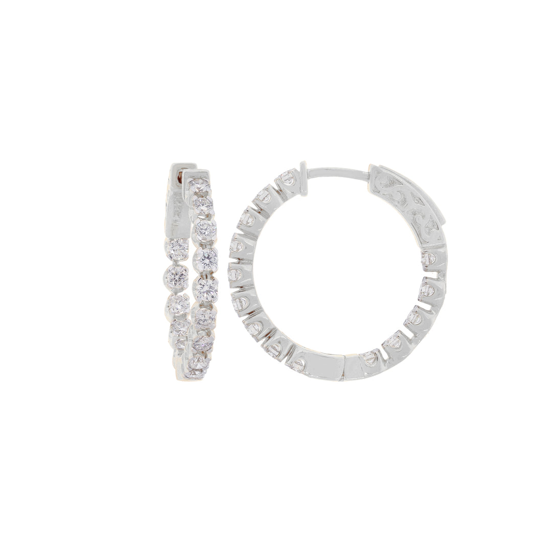 1.90Ct VVS/FG Diamond Bali/Hoops in 18K White Gold