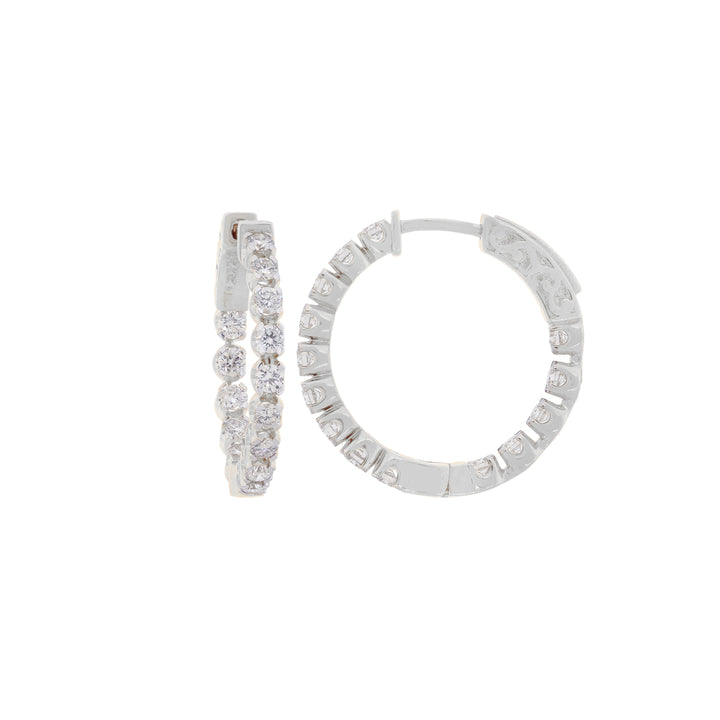 1.90Ct VVS/FG Diamond Bali/Hoops in 18K White Gold