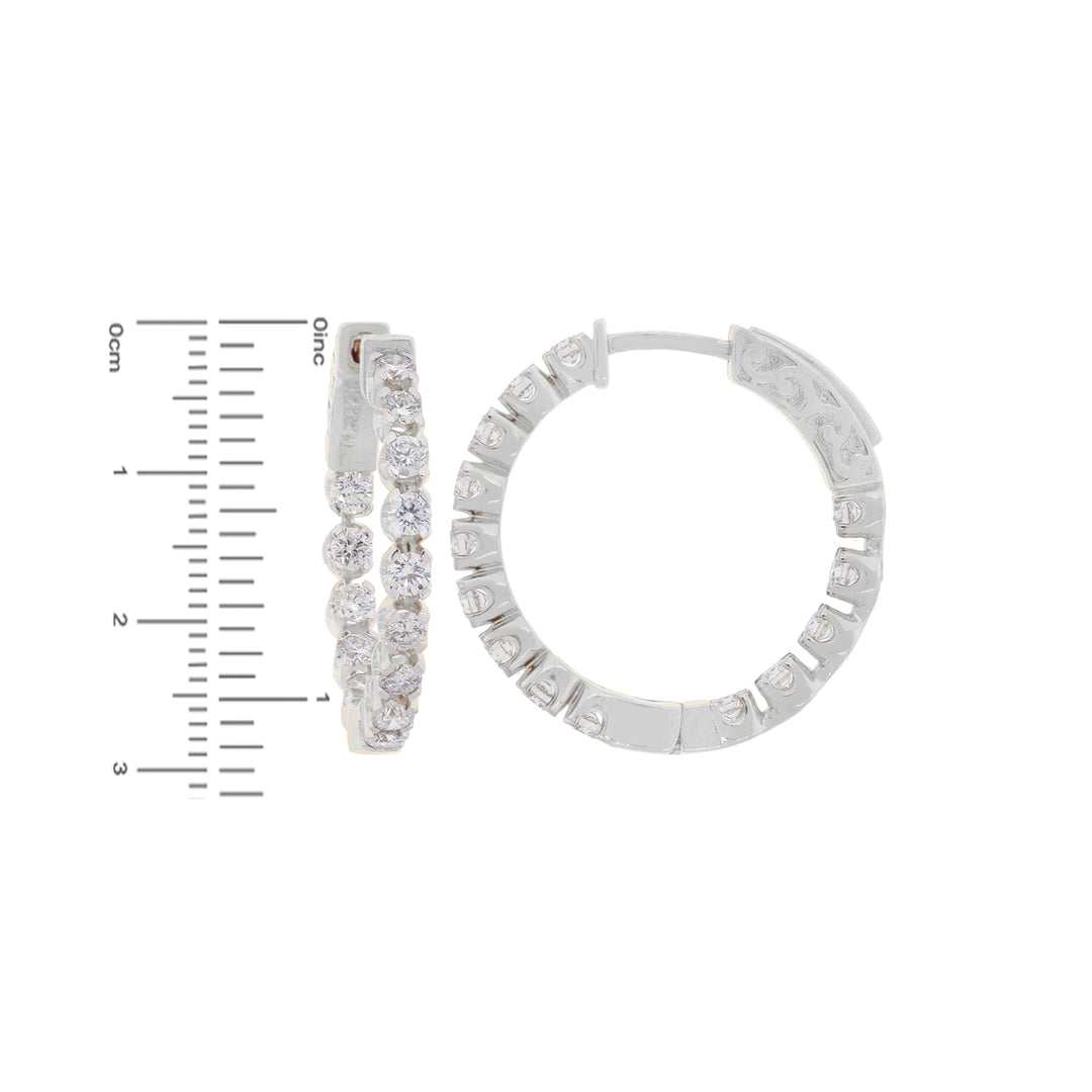 1.90Ct VVS/FG Diamond Bali/Hoops in 18K White Gold