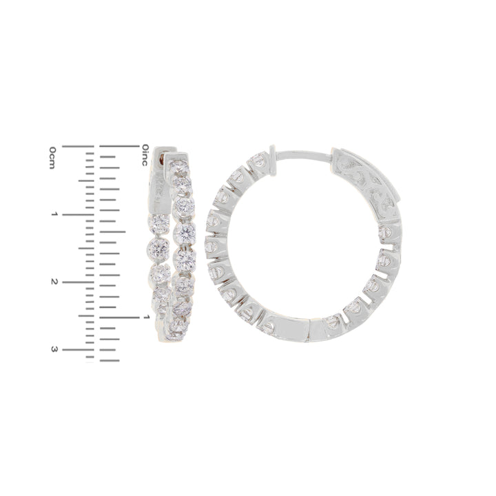 1.90Ct VVS/FG Diamond Bali/Hoops in 18K White Gold
