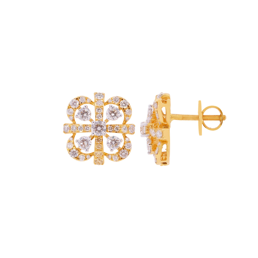 1.71Ct VS-SI/HI Diamond Earrings in 18K Gold