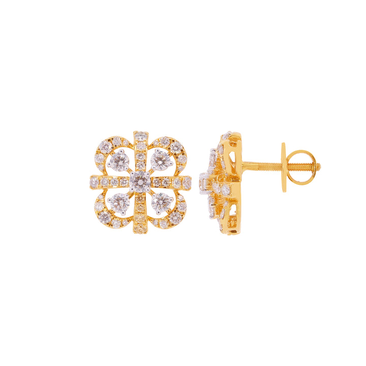 1.71Ct VS-SI/HI Diamond Earrings in 18K Gold