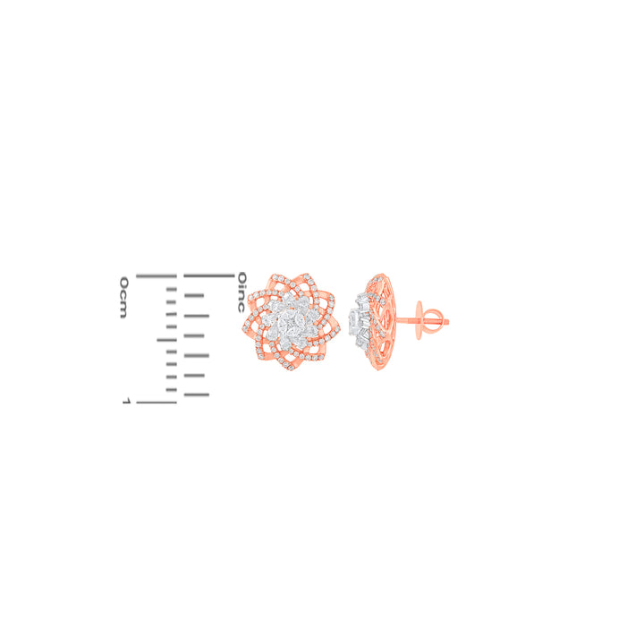 1.72Ct VVS/FG Diamond Earrings in 18K Rose Gold