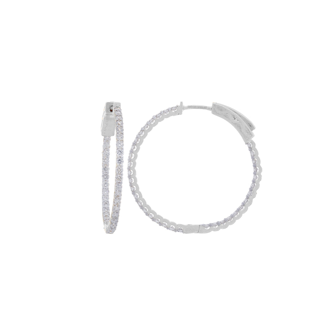 2.10Ct VVS/FG Diamond Bali/Hoops in 18K White Gold