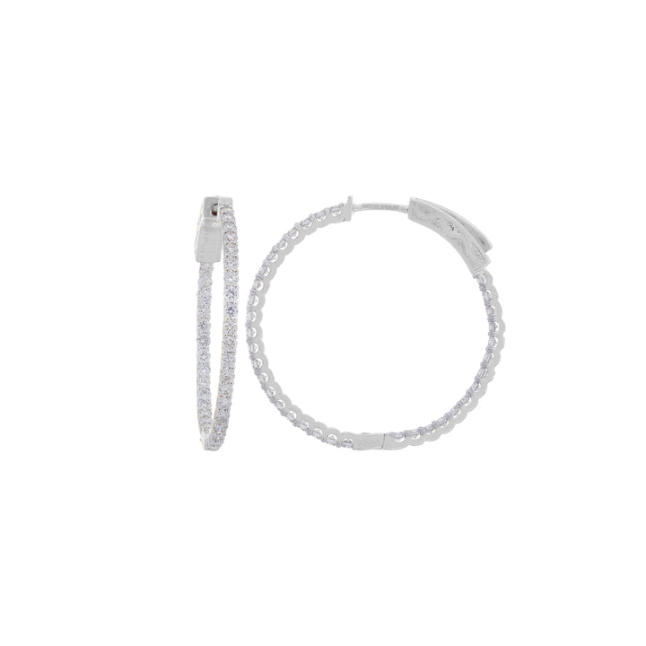 2.10Ct VVS/FG Diamond Bali/Hoops in 18K White Gold