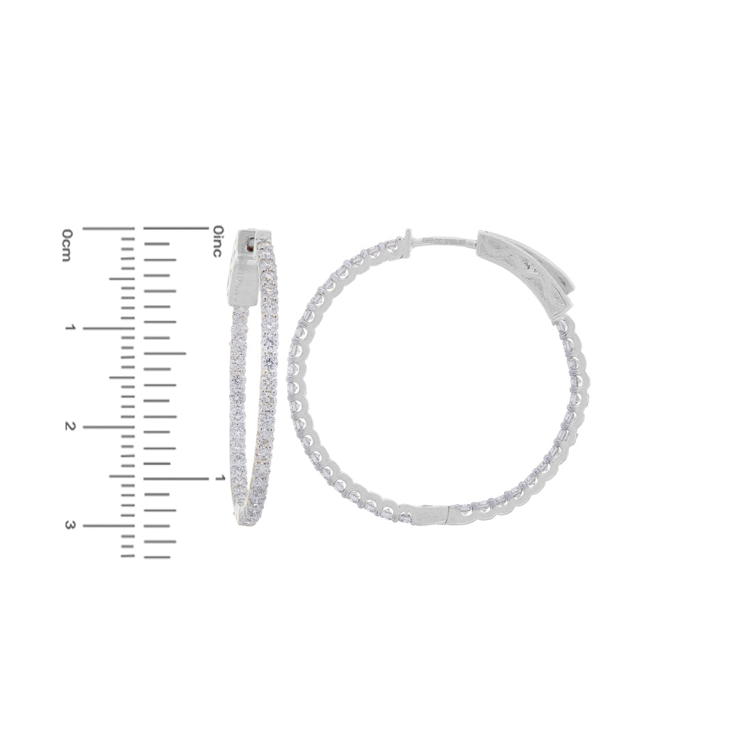 2.10Ct VVS/FG Diamond Bali/Hoops in 18K White Gold