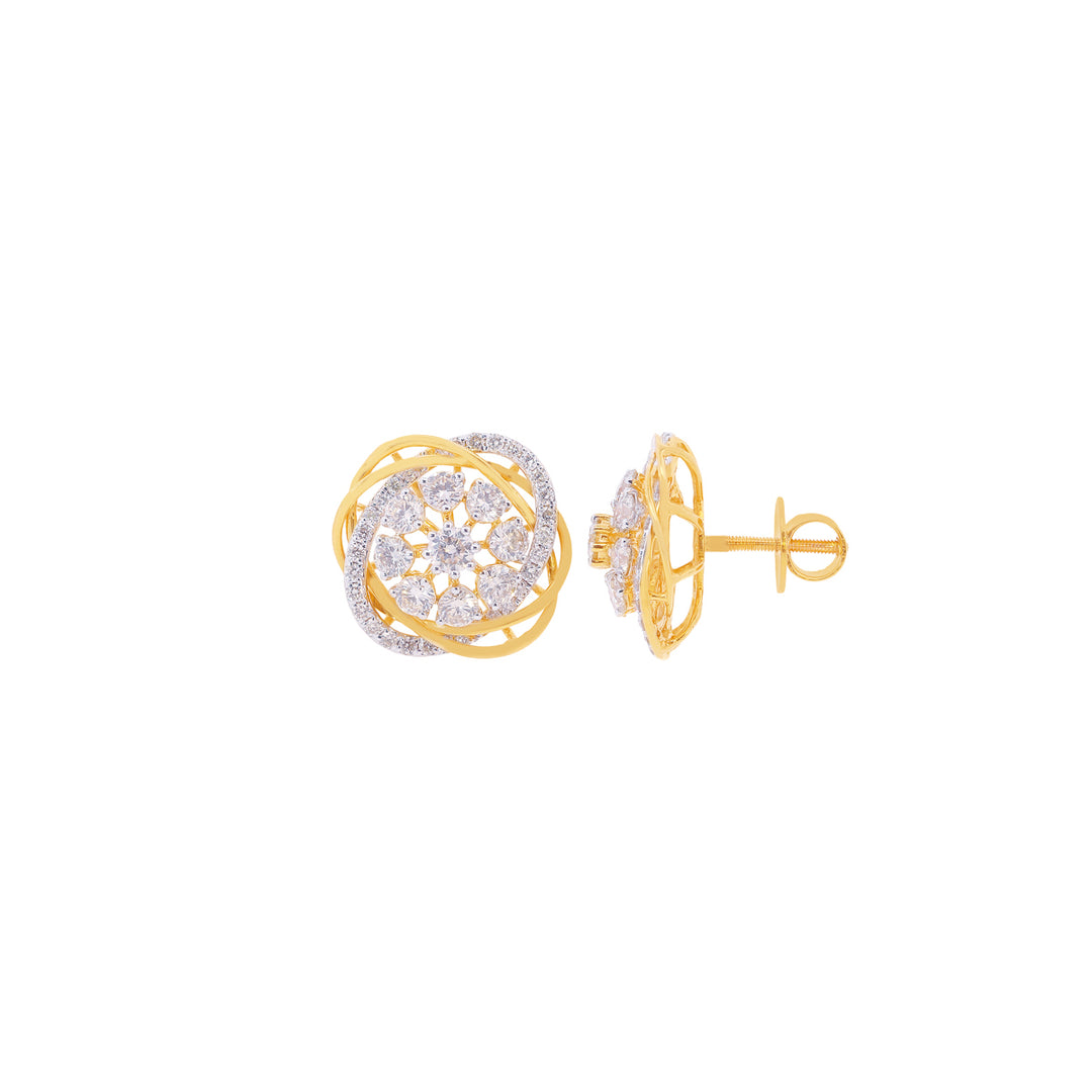 2.20Ct VS-SI/HI Diamond Earrings in 18K Gold