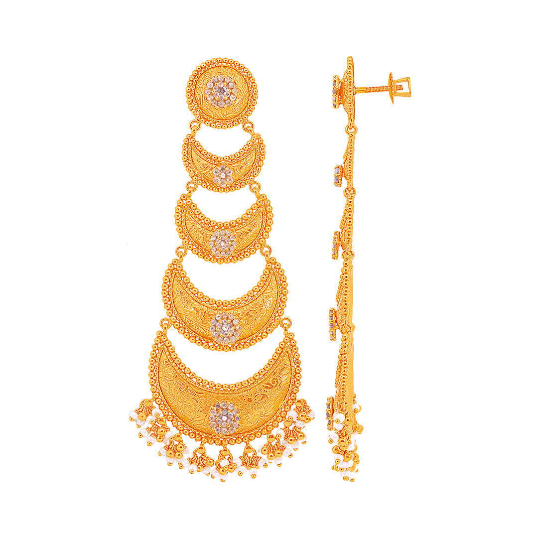 2.39CTW Rose Cut Diamond Antique Long Earrings With Gemstones in 18K Gold