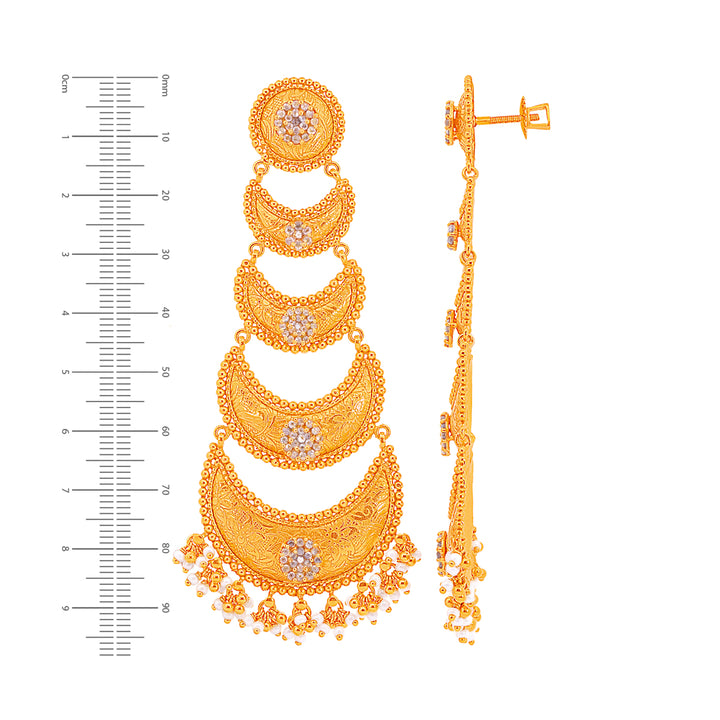 2.39CTW Rose Cut Diamond Antique Long Earrings With Gemstones in 18K Gold