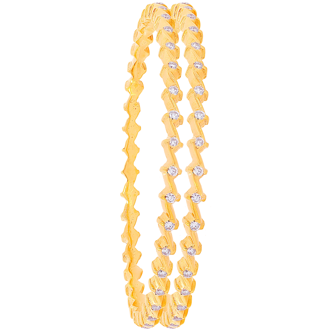 3.01Ct VVS/EF Diamond 2pcs Bangle in 22K Gold
