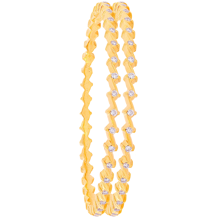 3.01Ct VVS/EF Diamond 2pcs Bangle in 22K Gold