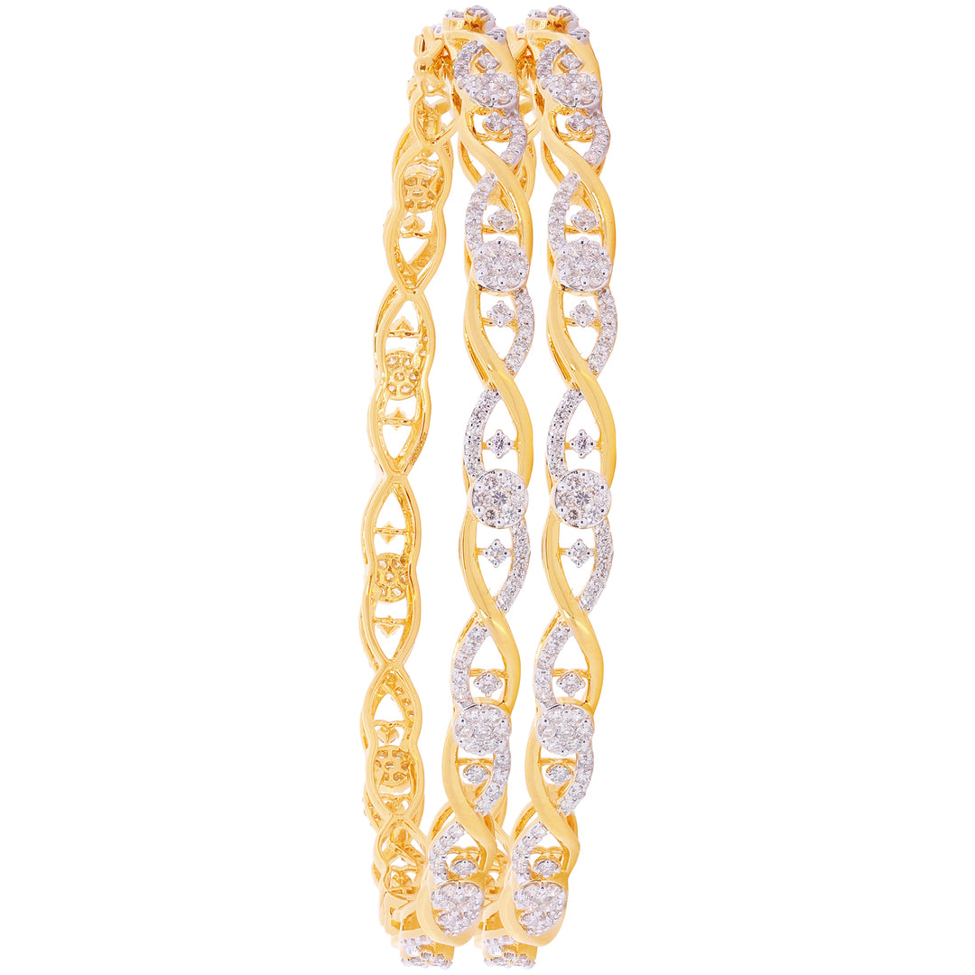 3.04Ct VS/GHI Diamond 2pcs Bangle in 18K Gold